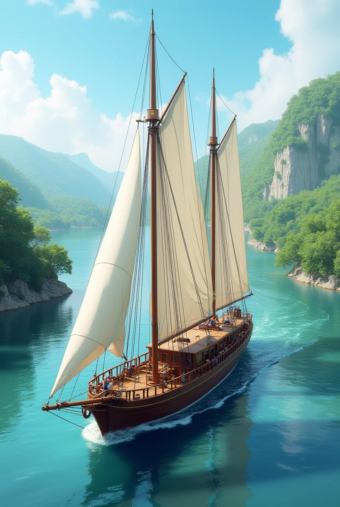 Steam and sailboat, and with rooms for 5 passengers