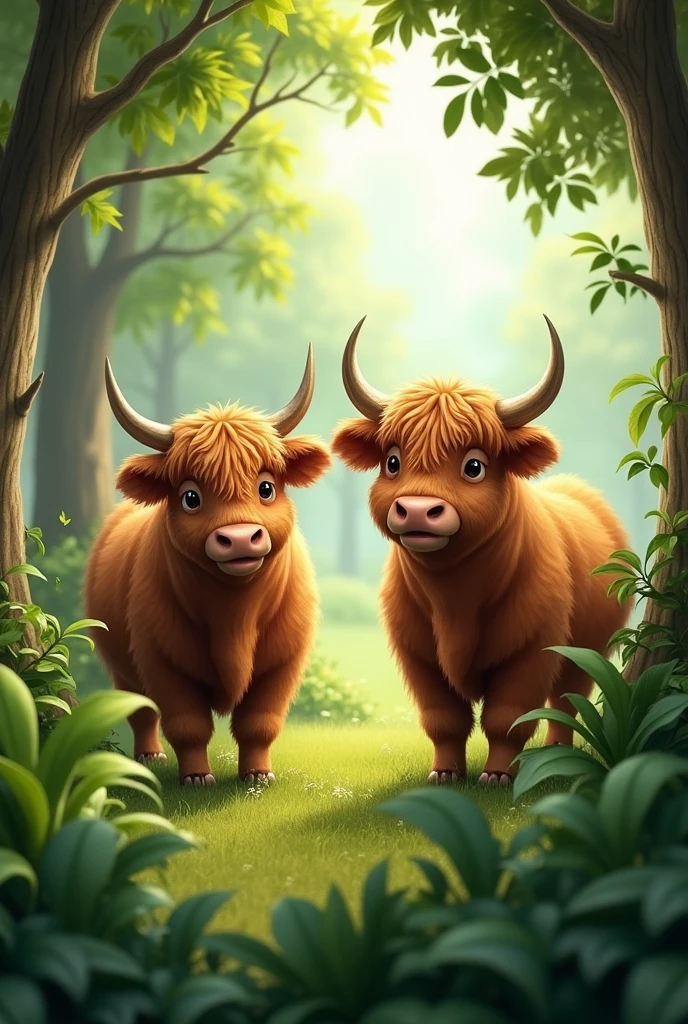 2 HF cows in heavy greenery place