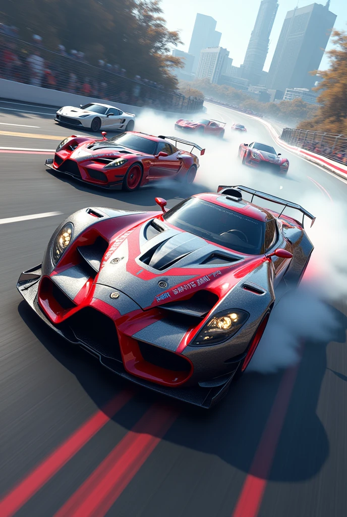 high resolution、high quality、Real、Realistic、Realな質感、Realistic、Fighter、drift、Going around a curve、During the race、multiple、Super detailed、High resolution、