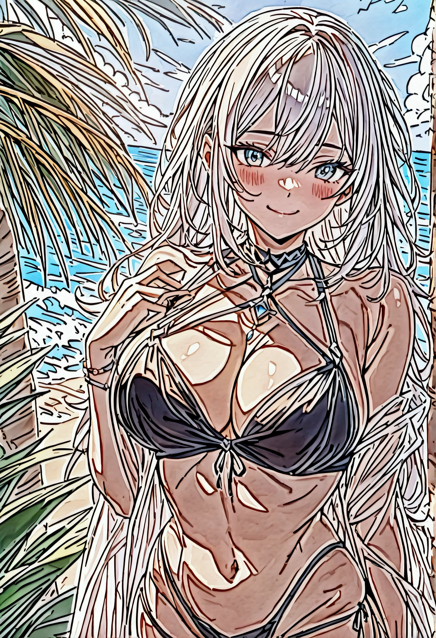nsfw, (Muted Tone),
Delicate, Detail, Masterpiece,
women with black bikini,smile,
Cowboy shot, cleavage,beach,
BREAK
Artistic, memorable masterpieces, moments in history,
(fantastical and mesmerizing scenery) Watercolor,
Delicate, Detail,
(masterpiece:1.2),(best quality:1.2),
newest,intricate details,