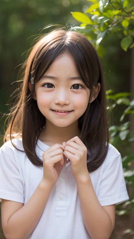 Big eyes,A shy smile, Girl caught in a spider&#39;s web,High resolution,Highest quality,Realistic,Very detailed,Fearful expression,Pale skin,Black Hair,Delicate features,Beautiful attention to detail,Beautiful lip detail,Long eyelashes,The spider web pattern that covers her body,Forest Background,Speckled sunlight,Soft and warm lighting,Contrasting colors,Spooky atmosphere.