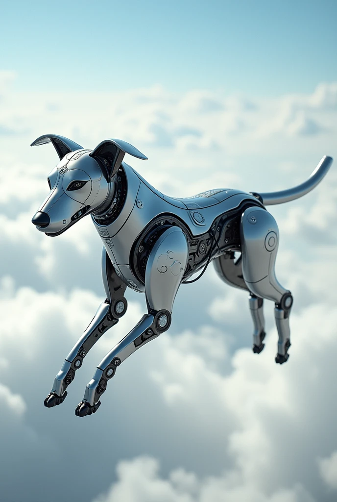 A robotic dog in air