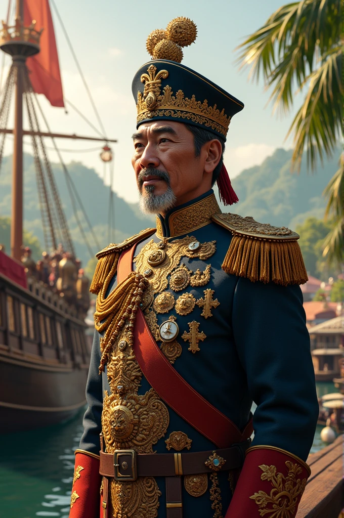 Malay admiral going to Siam using Jong