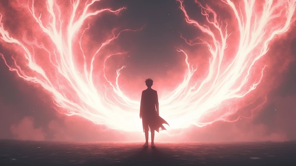 (Best Quality), (masterpiece). Aura of Instincts enhanced by Observation Haki in anime style, with a simple black silhouette of a person in the center. With a black background.