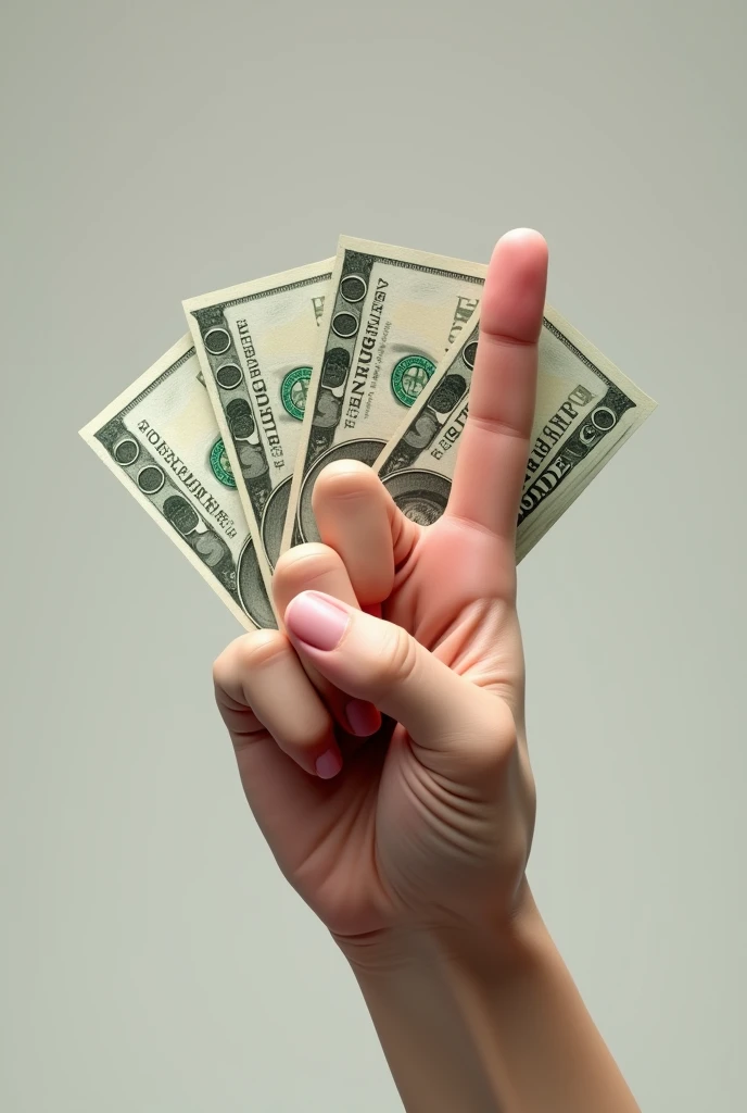 Put 2 fingers up and put a lot of money in it. I want it to be realistic.