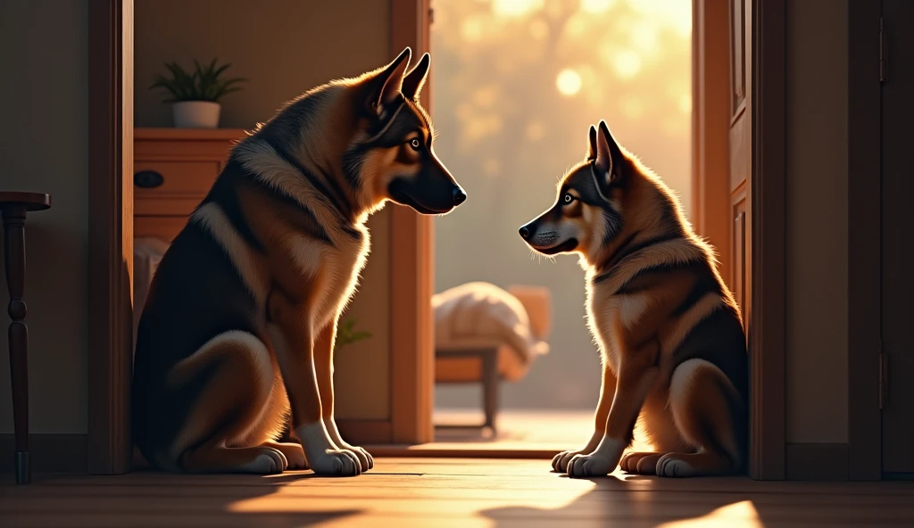 Dogs are watchful, they guard the door,
Protecting you forevermore.
They’ll sit beside you, close and near,
Their love for you is crystal clear.