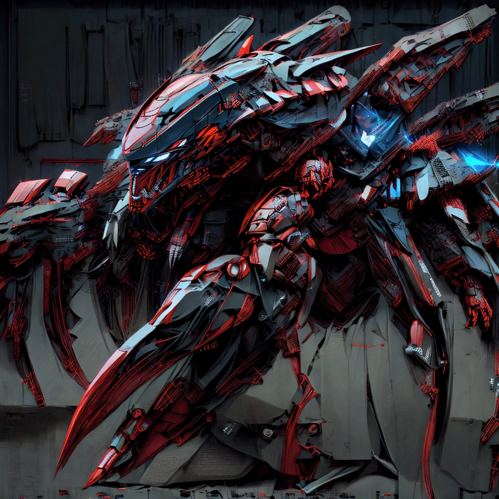 Close-up of a spider with red and black accents, sharp robot dragon claws, Amazing space creatures 4K, futuristic robot devil, cyber mech, Futuristic style spiderman, mecha robot futuristic, Red Biomechanical, 3D Digital Art 4K, Amazing mecha robots, Red Biomechanical details, A mix of anime robots and organic matter, 3d rendering digital art　empire