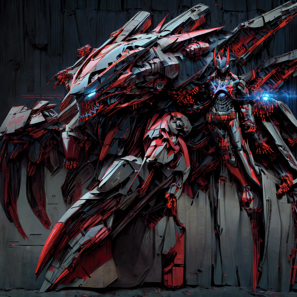 Close-up of a spider with red and black accents, sharp robot dragon claws, Amazing space creatures 4K, futuristic robot devil, cyber mech, Futuristic style spiderman, mecha robot futuristic, Red Biomechanical, 3D Digital Art 4K, Amazing mecha robots, Red Biomechanical details, A mix of anime robots and organic matter, 3d rendering digital art　empire