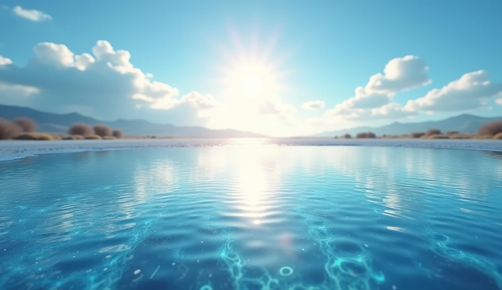 ８hair、No humans、Realistic、Inspiring landscapes、From below、Highest quality、8hair、water surface、Asahi、sunlight、blue sky、Near and far、Depth of written boundary、High resolution、detailed、超detailedな、Sharp focus