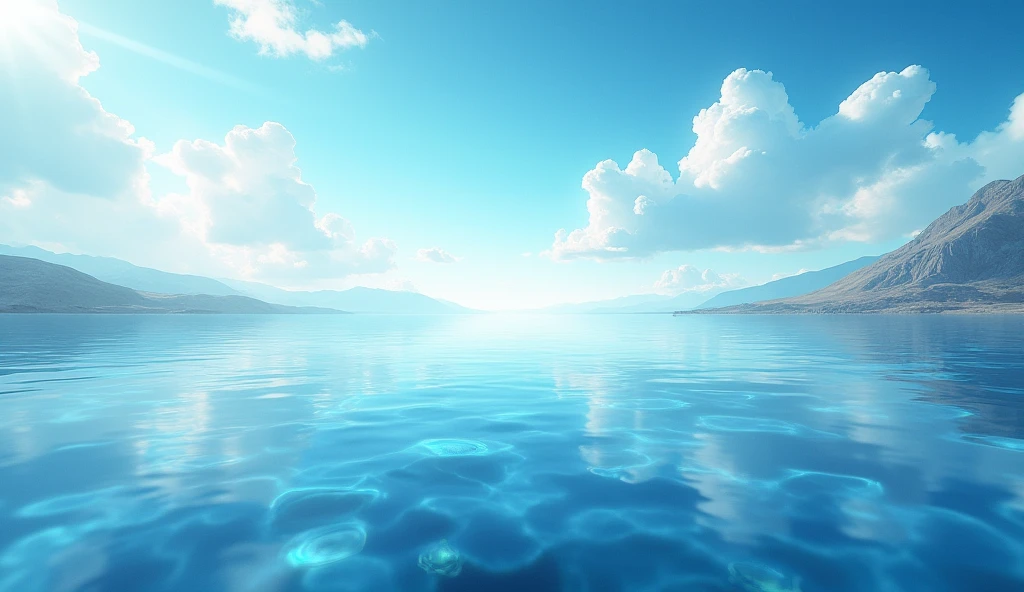 ８hair、No humans、Realistic、Inspiring landscapes、From below、Highest quality、8hair、water surface、Asahi、sunlight、blue sky、Near and far、Depth of written boundary、High resolution、detailed、超detailedな、Sharp focus