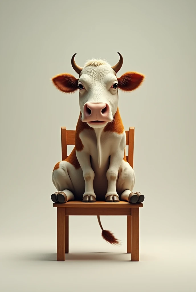 A cow seat on the chair 