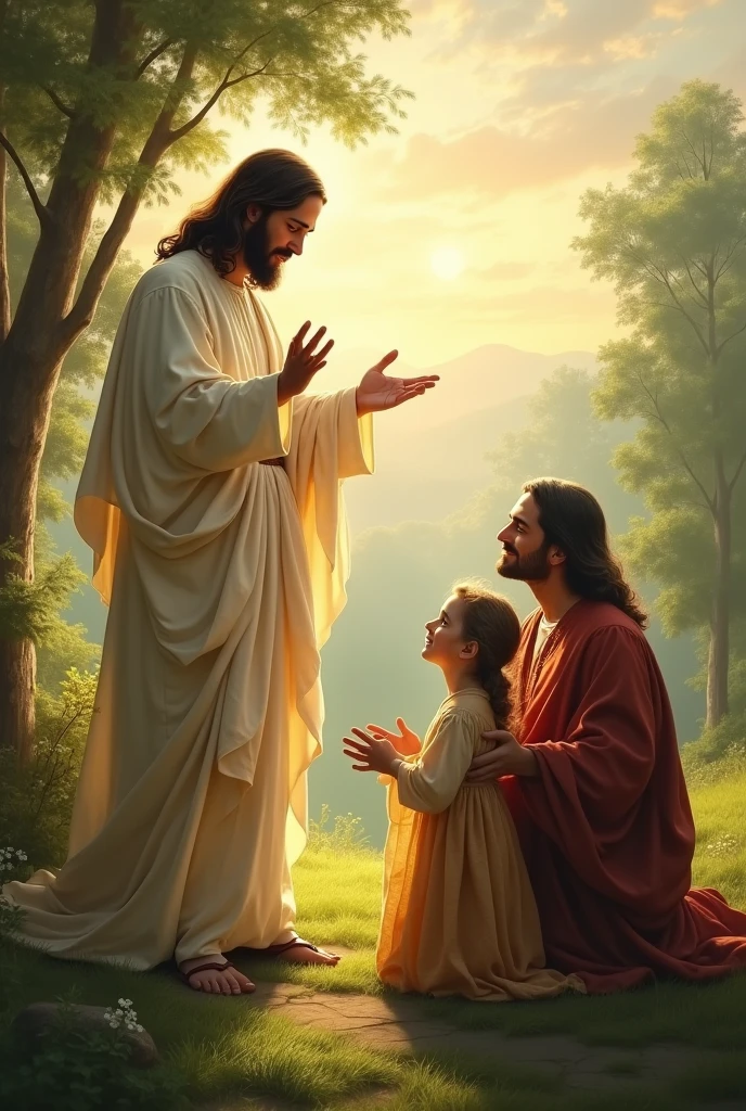 Jesus blessing family