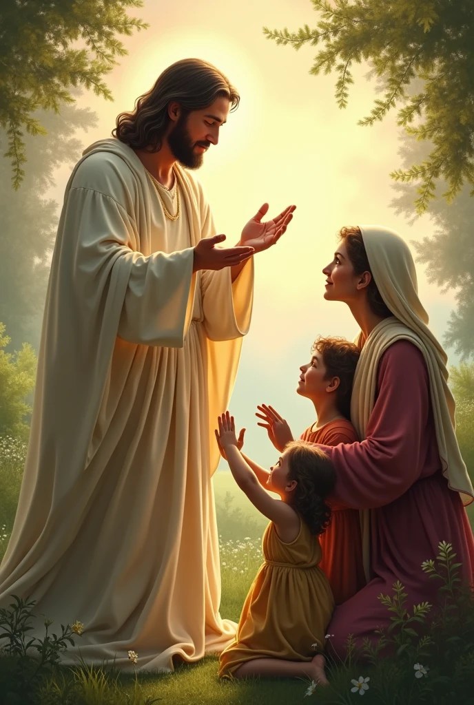 Jesus blessing family