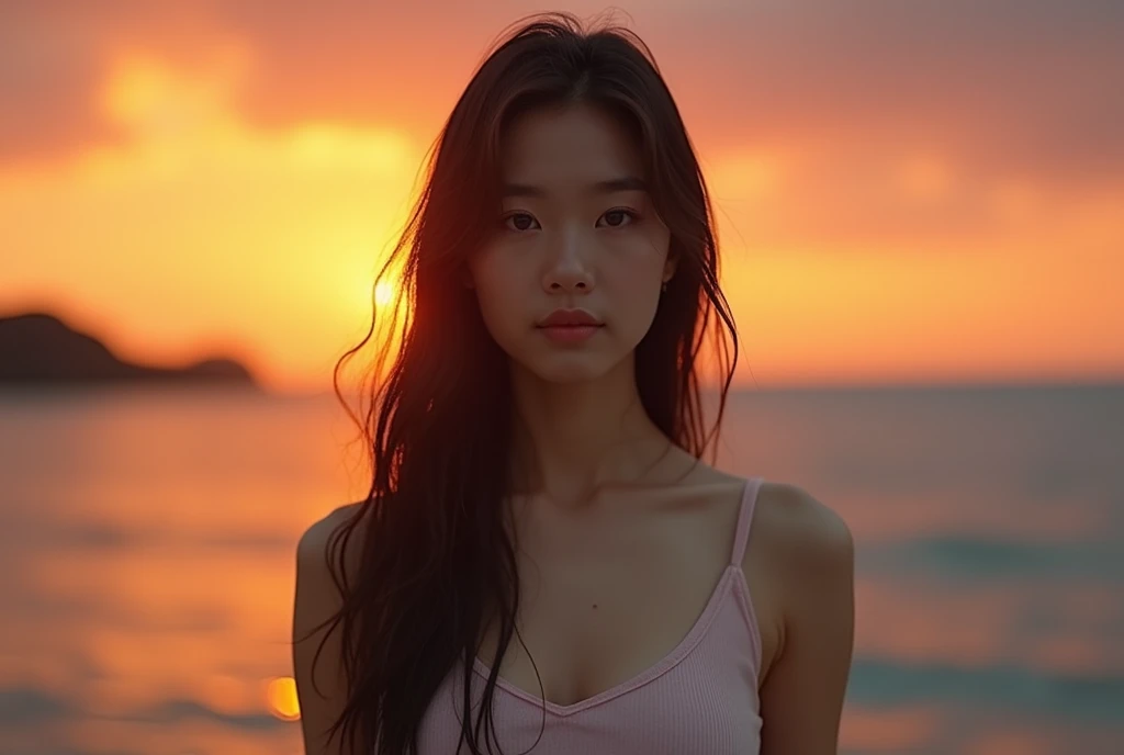 Underwear is having sex in doggy style,((Highest quality)), ((masterpiece)), (detailed), Japanese Grandpa's Voluptuous Body, Height 1,60, Have sex, Her extremely small clothes are squeezing her enormous breasts., And your little vagina, a beautiful japanese girl, wearing a floral bikini, with huge breasts, lying on the beach, in a sexy pose, 155cm tall, sunset lighting, 8k, on all fours, masterpiece, best quality, photorealistic, highly detailed, cinematic lighting, dynamic composition, vibrant colors, natural skin tones, intricate details, realistic textures