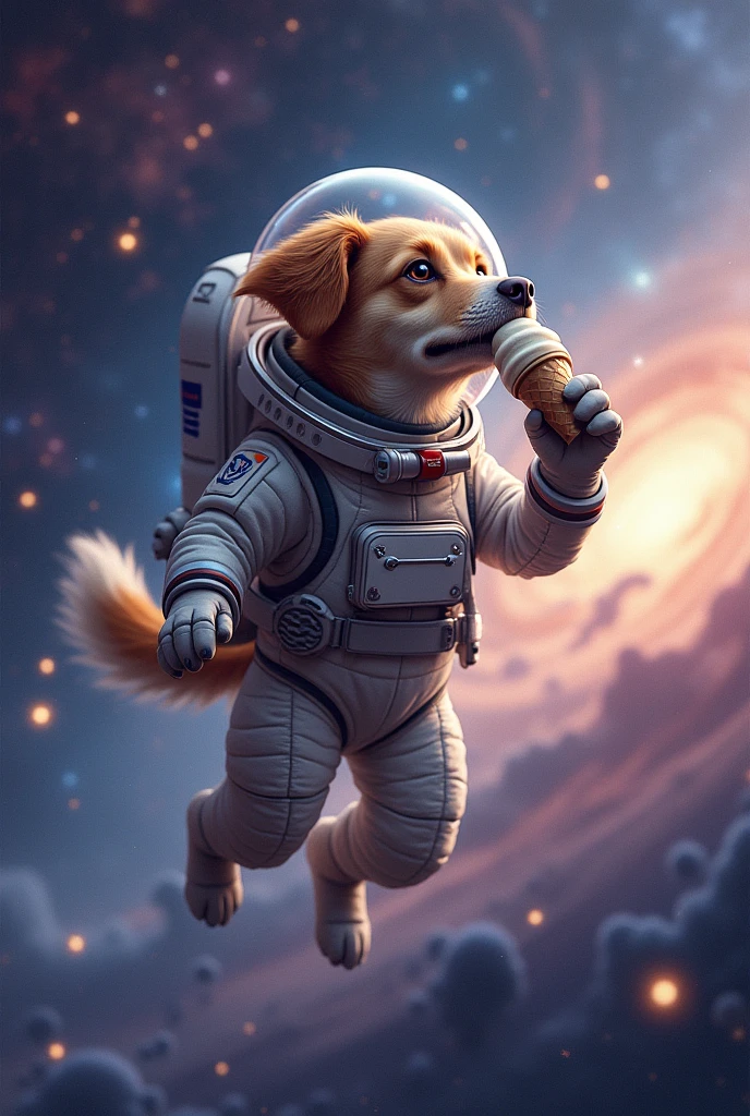space dog with ice-cream
