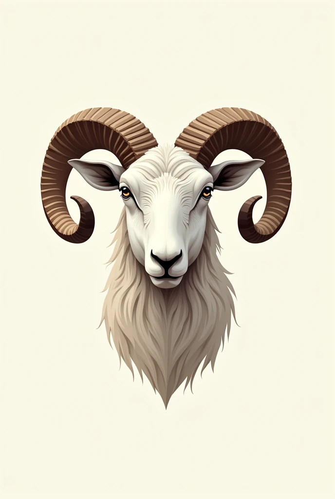 Aesthetic horned sheep head logo