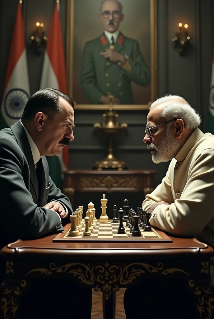 Hitler and modi playing chess