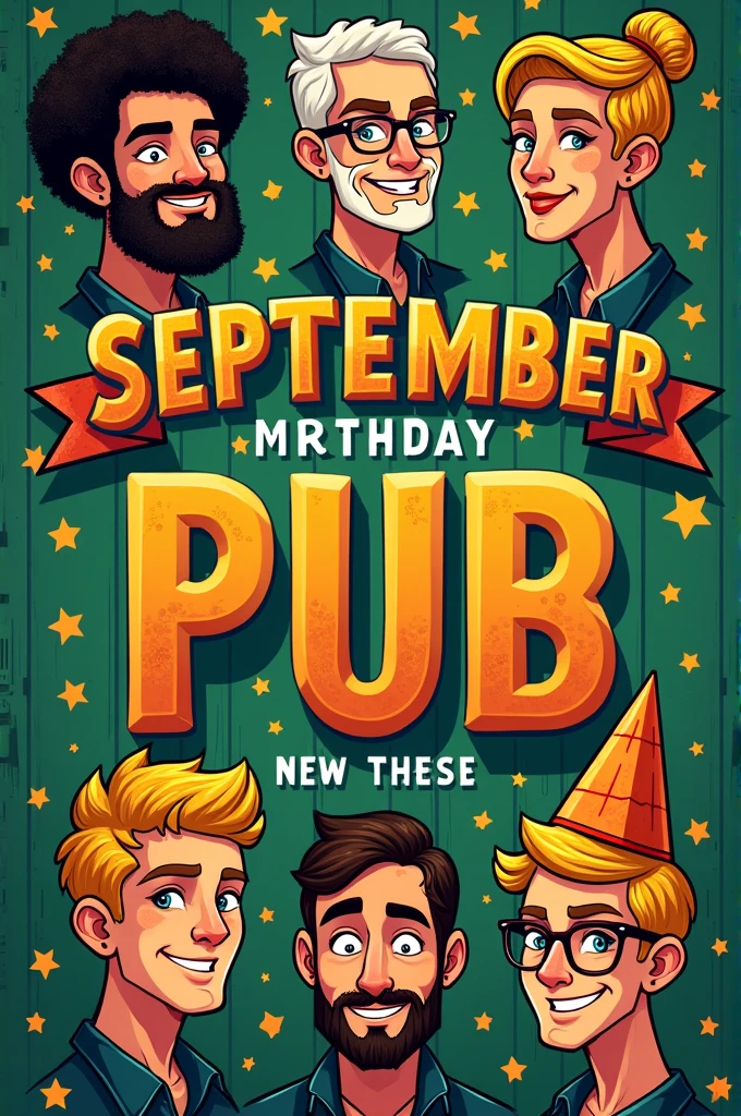 birthday pubmats for 8 celebranta in september (green)
