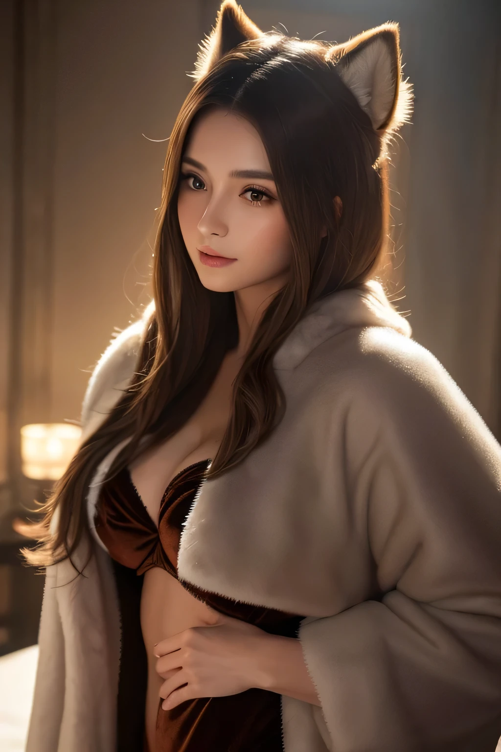 a fluffy, fuzzy, furry coat, soft and cozy, warm and inviting, detailed furry texture, high quality, detailed, realistic, photorealistic, 4k, masterpiece, hyper detailed, extremely detailed, beautiful, elegant, luxurious, lush, intricate, plush, velvety, silky, glossy, shiny, beautiful lighting, warm lighting, studio lighting
