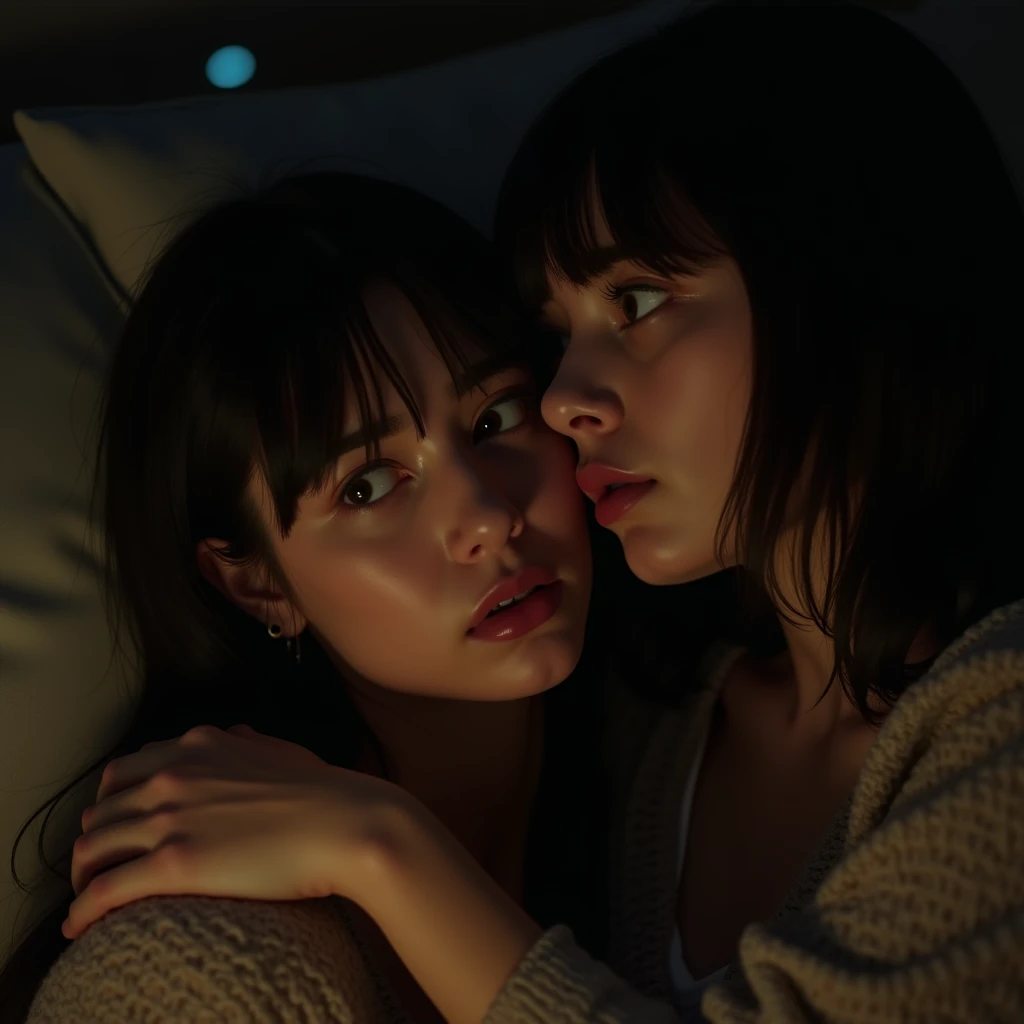 Identical twin sisters, , bangs, Crying face, Hug from behind。Accurate anatomy、(8k、uhd、Live Shooting、Highest quality、masterpiece:1.2)、Super detailed、Super Resolution、(Hyper Reality、)Super detailed、Super Resolution、(Real、Actual Photos:1.47)、（They are hugging each other.）Leaning closer、（Fantastic lighting）Hug me、Cinema lighting、White skin、Fair-skinned female proofreading、ultra HD、Stylish lighting、Beautiful female proofreader reflecting light、Amazing details、Highly detailed beautiful、Highly detailed face、Highly detailed eyes、Extremely realistic skin、 Highly detailed fingers, Highly detailed nose, Highly detailed mouth,

