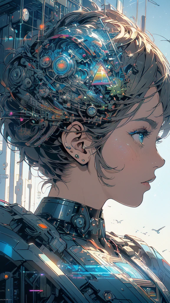 (((masterpiece, highest quality))),(((solo:1.2))),(((1girl:1.2))),32k wallpaper, very detailed, poster, vintage science fiction,(((((geometric cinematic movie poster))))), ((((bauhaus)))),(((abstract))),((((mid century modern)))),(((((portfolio))))),(((((Close-up))))),(((((bust up))))),((((more various angle)))),(((highlight))),(((complete. detailed face))),(((Extremely talented))),(((most complecated machine))),(((Overall colorfully))),((((((Absolutely simple background)))))),(((((detailed futuristic machine))))),(((Cleavage))),(((marvel super heroes))),(((rainbow color scheme))),(((Very detailed UI))),(((So many meters))),(((Perpetual Motion Machine)))