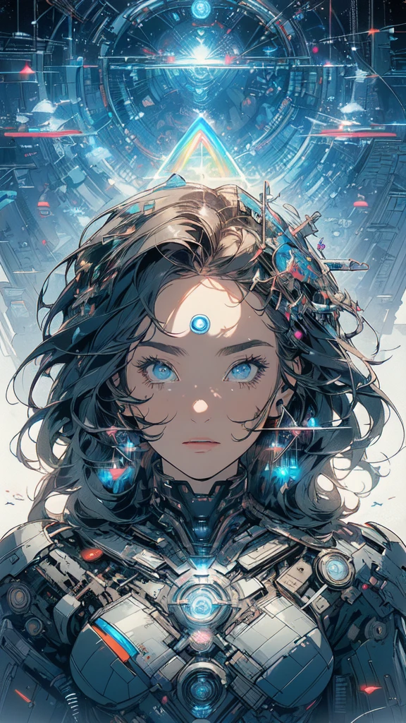 (((masterpiece, highest quality))),(((solo:1.2))),(((1girl:1.2))),32k wallpaper, very detailed, poster, vintage science fiction,(((((geometric cinematic movie poster))))), ((((bauhaus)))),(((abstract))),((((mid century modern)))),(((((portfolio))))),(((((Close-up))))),(((((bust up))))),((((more various angle)))),(((highlight))),(((complete. detailed face))),(((Extremely talented))),(((most complecated machine))),(((Overall colorfully))),((((((Absolutely simple background)))))),(((((detailed futuristic machine))))),(((Cleavage))),(((marvel super heroes))),(((rainbow color scheme))),(((Very detailed UI))),(((So many meters))),(((Perpetual Motion Machine)))