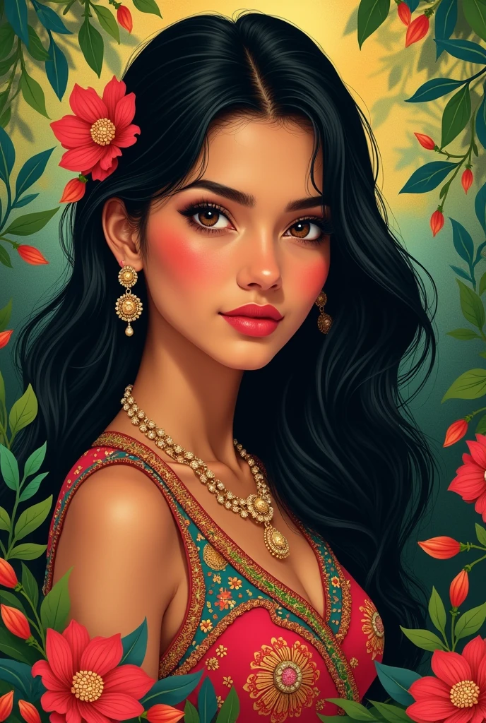 Create a Bangladeshi women with black hair