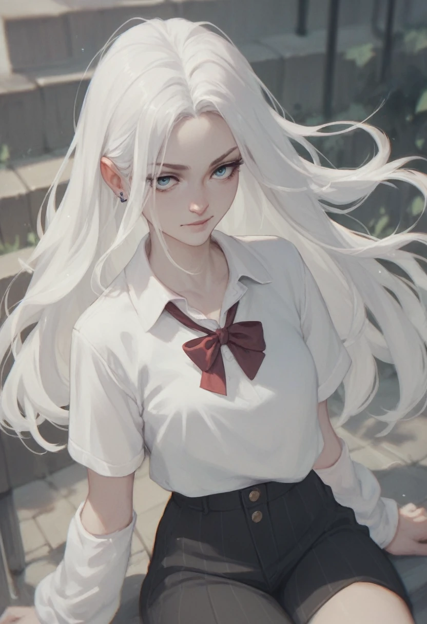 Change the clothes in this photo which were originally white to blue