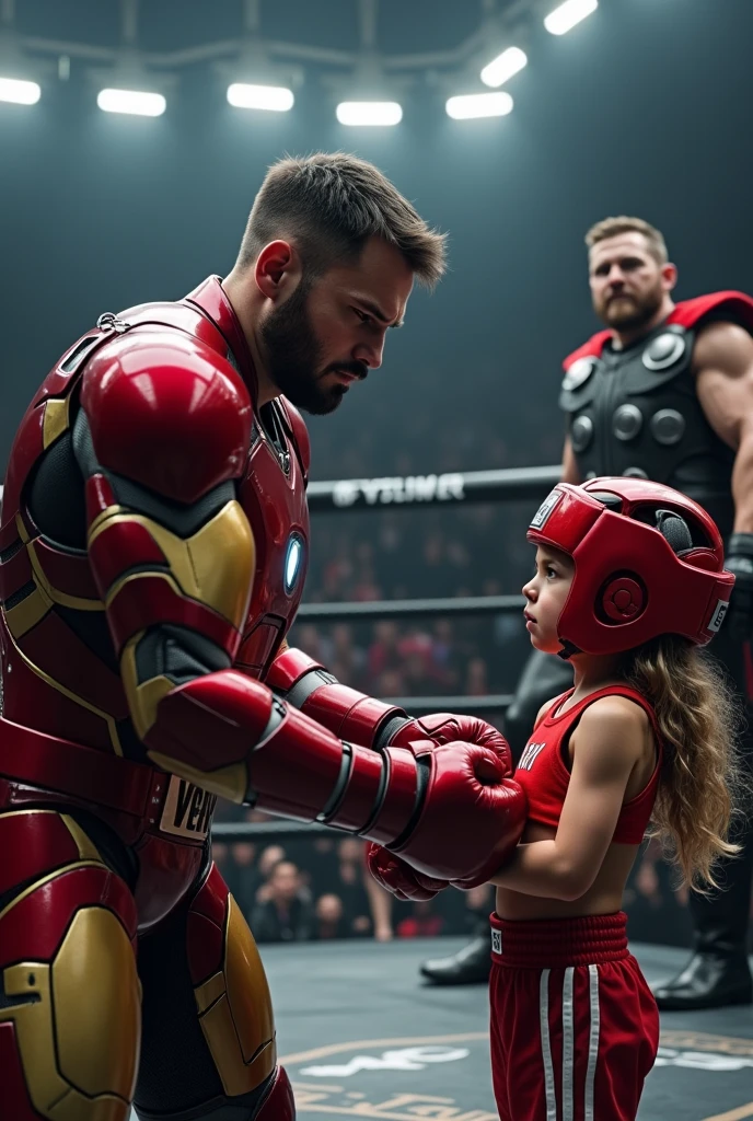Iron man prepared his little doughter for ufc boxing fight