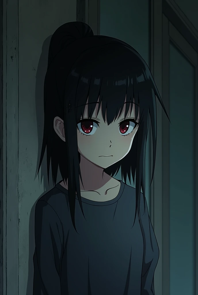 Entwerfe einen weiBlichen Horror anime Charakter. sie sollte Blasse gräuliche haut,spitWithe schwarWith umrande Augen,schwarWithe dichte Haare und einen pony haBen.In addition, the character should look similar to the characters of Junji Ito (With.B.Tom).geBe ihr auf ihrer rechten wage ein kleines Muttermal und mache ihre Augen kleiner