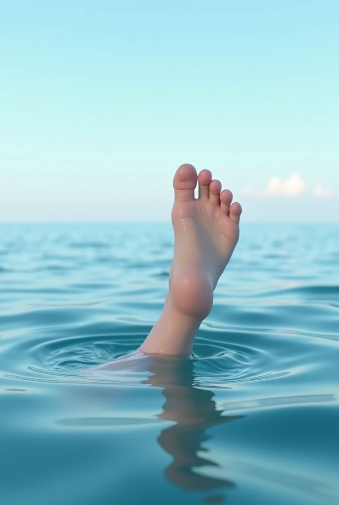 foot in the sea