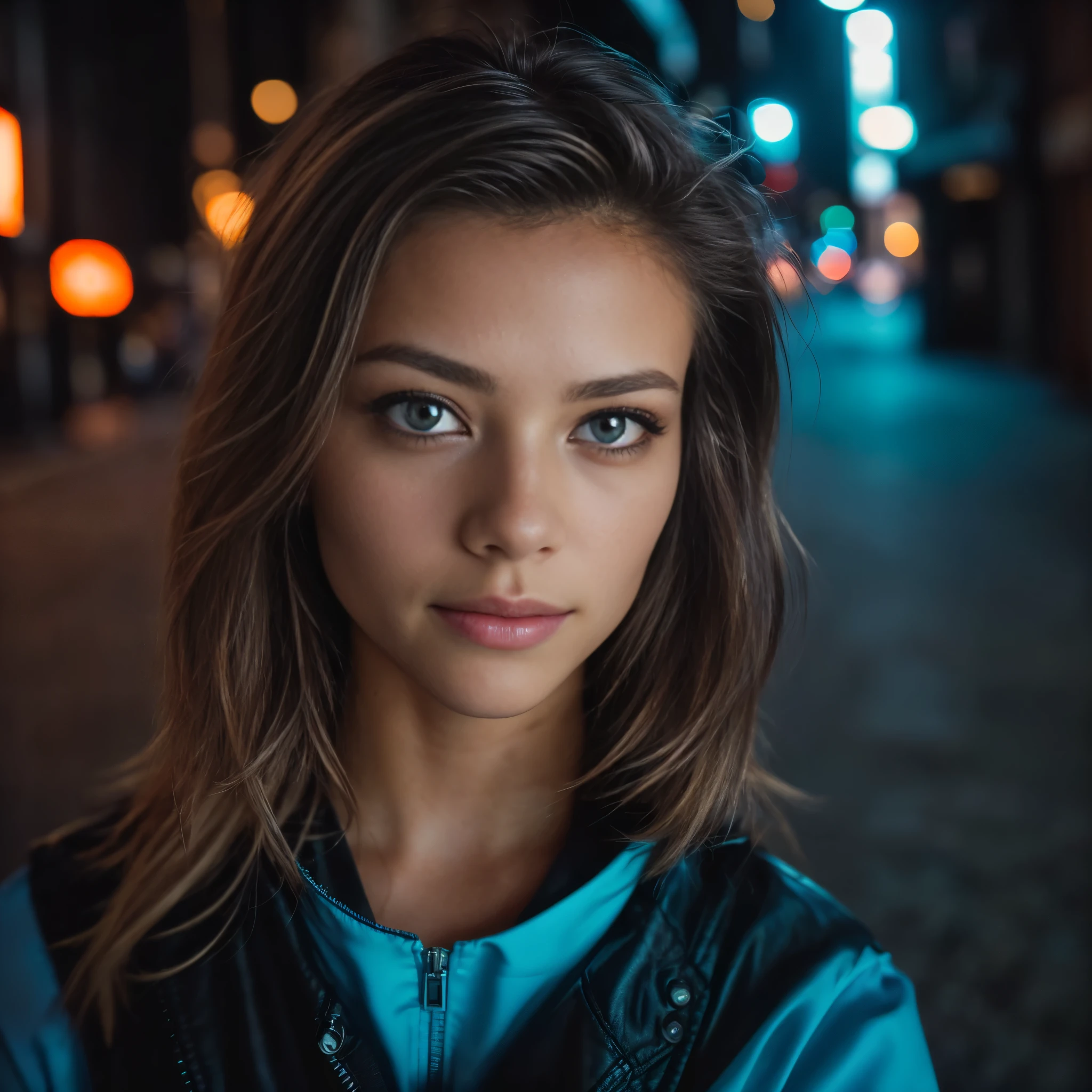 (taking selfies, overhead view: 1.4), (straight half of the torso: 1.4), Portrait photo of a 2 french girl in RAW UHD format (Blue-eyed woman) Walk down the dark alley, night city, Details (textures! , Hair! , glistering, Color!! , imperfections: 1.1), highly detailed glossy eyes (looking at the camera), DSLR Lighting, SLR camera, Ultra-Quality, sharpness, Depth of field, Film grain (Downtown), Fujifilm XT3, Crystal clear, Frame Center, beatiful face, sharp-focus, street lamp, neon lighting, bokeh (dimly lit), night time, (night  sky), detailed skin pores, oilly skin, suntan, Complex eye details