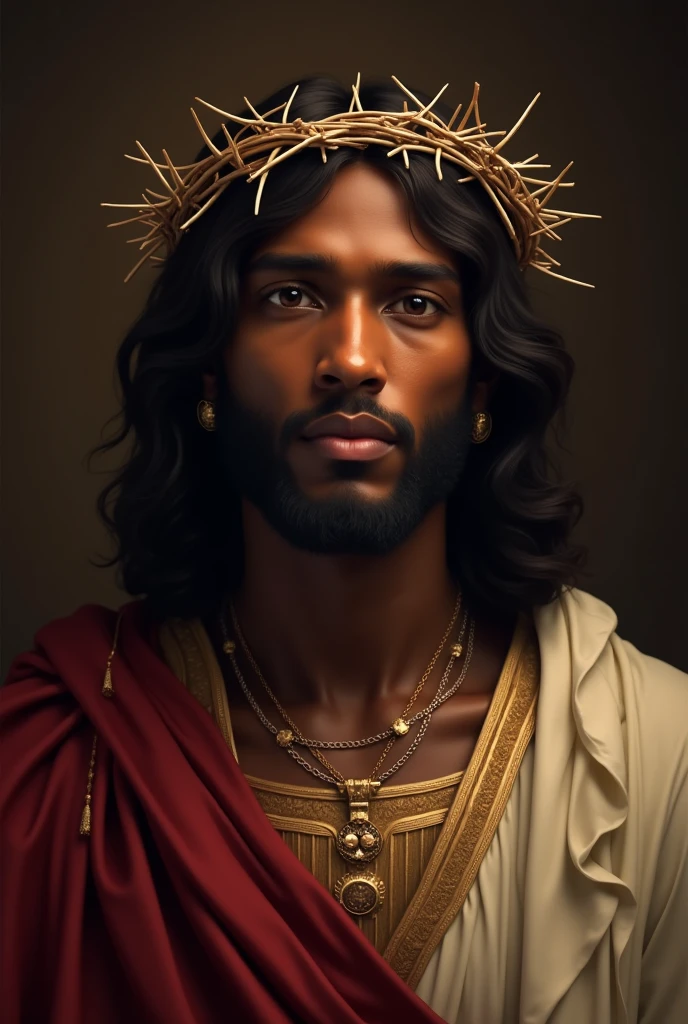 Black Jesus Royal Bust and Young Crown of Thorns