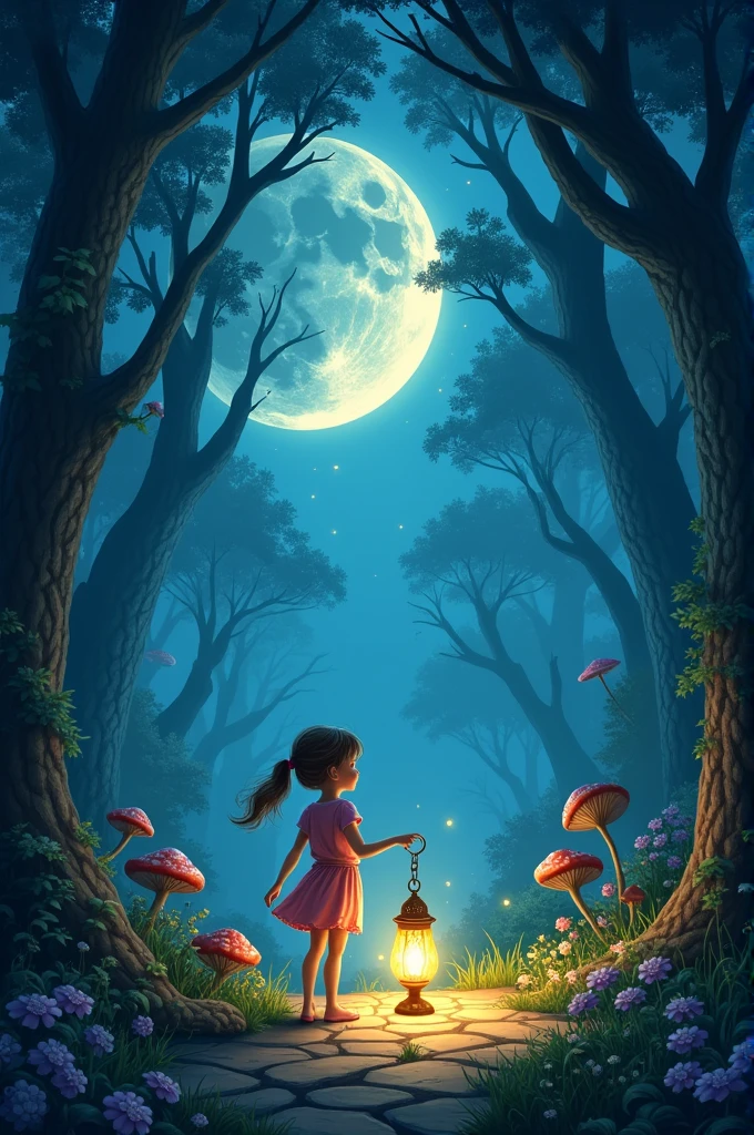 Ellie helps the Moon Pixie open the lantern by solving a series of magical puzzles and riddles. The lantern’s light gradually returns to the sky, but Ellie and the Pixie discover that they need one last ingredient—a special flower that only blooms under the moon’s light. Together, they search the forest and find the flower, which helps release the moonlight back into the night sky.