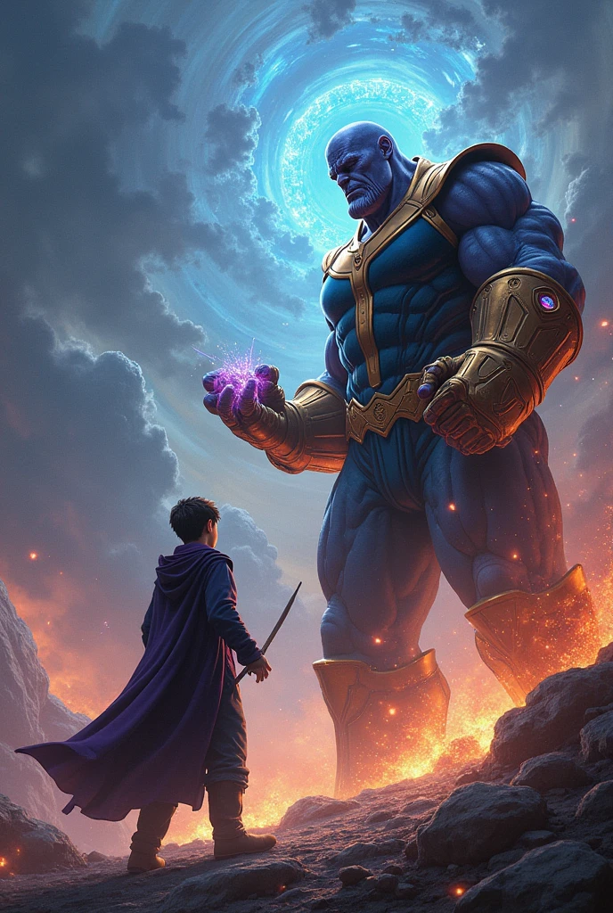 Harry Potter is fighting with thanos