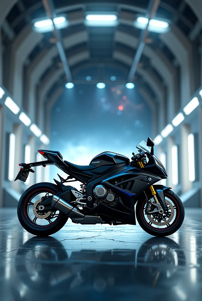 BMW S1000RR stand in space garage