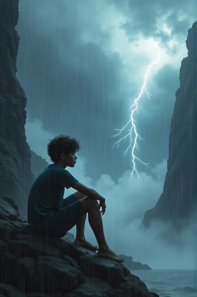 A boy age 16 sit in Cher on gangal and havey ran thunder