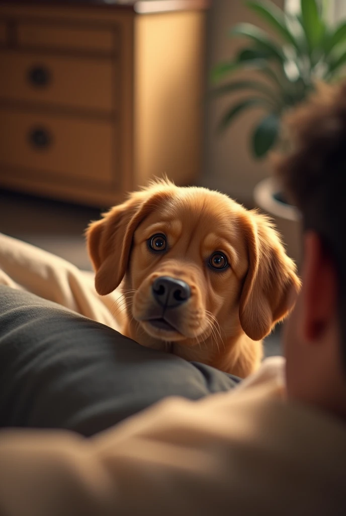 A dog peeping on my friend rohit