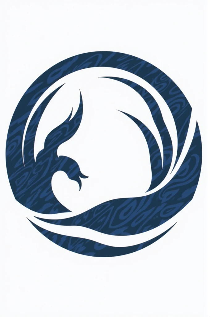 Create a circular logo for the 2024 IAIN Kudus KKN program, focusing on environmental and community values. The logo should be minimalistic and simple, featuring navy blue and white, with Javanese batik patterns subtly included.