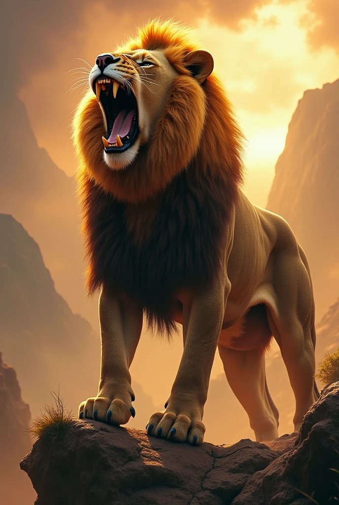 Big Lion with roar
