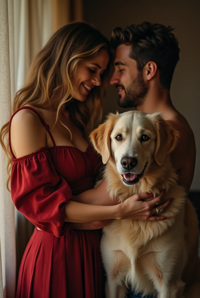 Woman and man have sex with dogy style