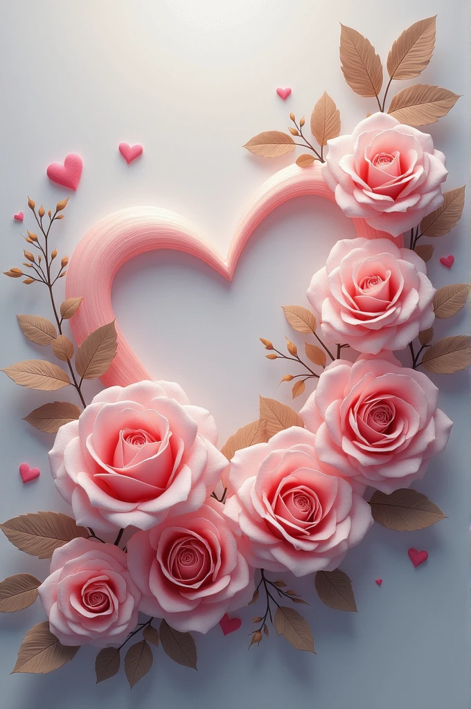 a gray background full of roses and heart symbol mix