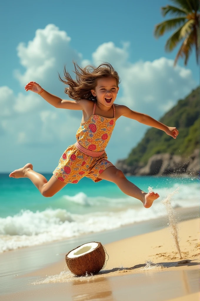 Jumping to get coconut candy