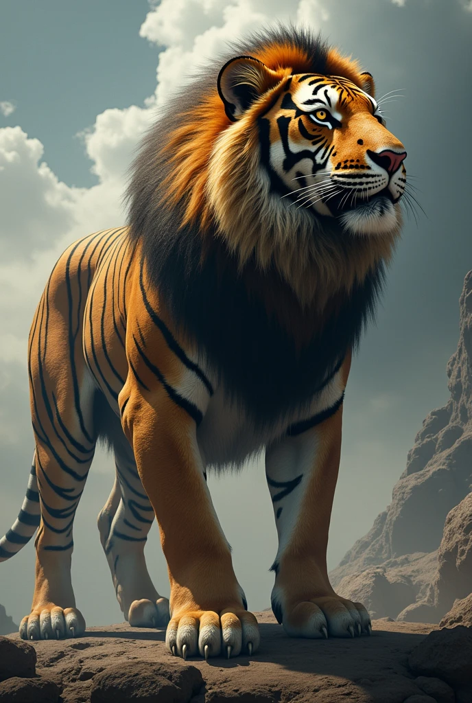 Tiger and lion fix in one body 
