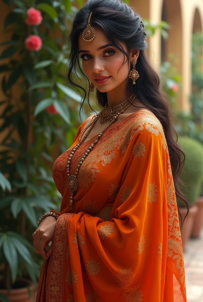 a sexy women in saree