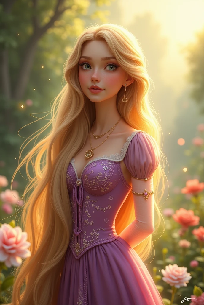 Rapunzel long hair beautiful girl
