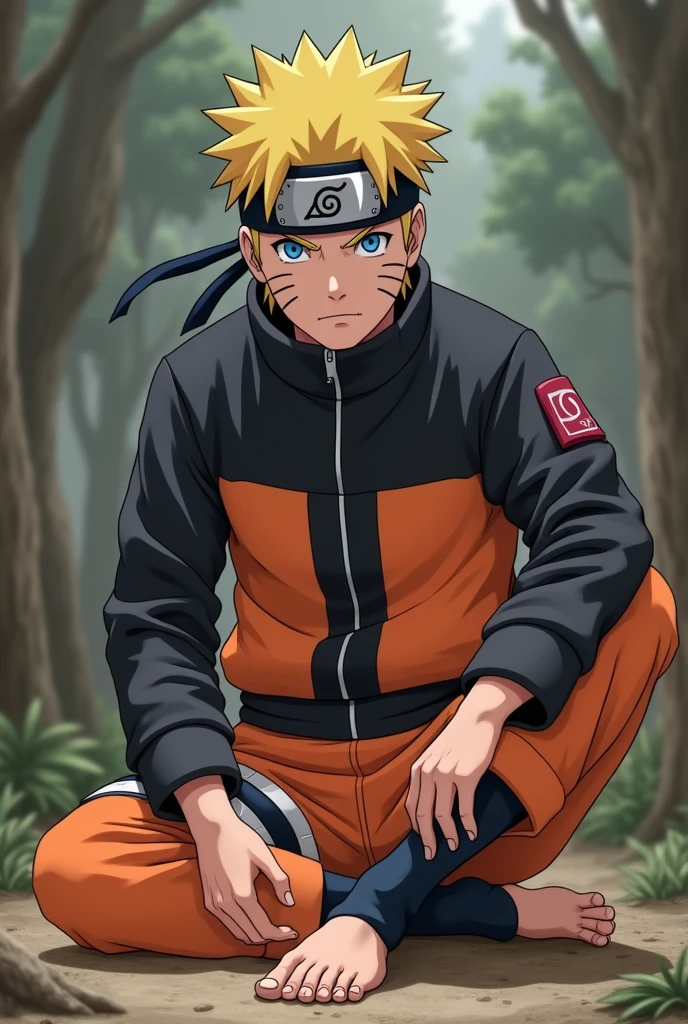 naruto rubs his penis on his feet