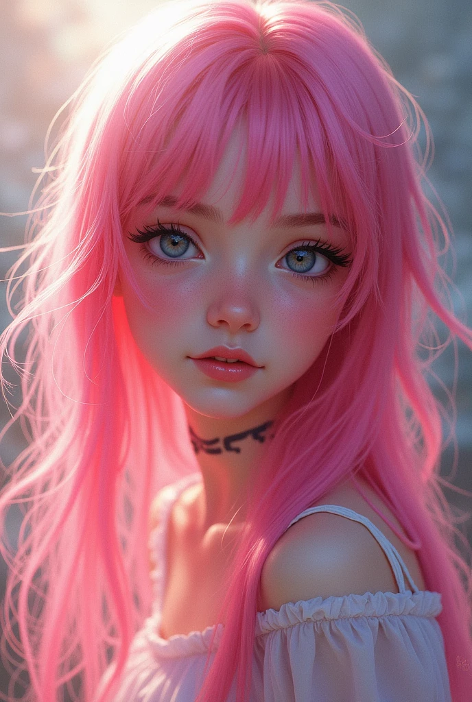 Girl pink hair
