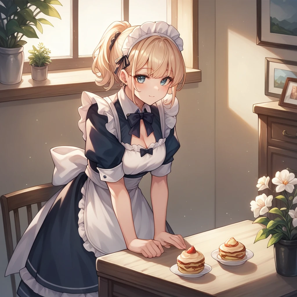 score_9, score_8_superior, score_7_superior (score_9:0.9),score_8_superior,score_7_superior,Anime Style,evaluation_Safety,(PDXL),Maid's Headdress,lira,Maid clothes,One person,alone,View your viewers,Elf,Medium chest,Black Hair,robot,