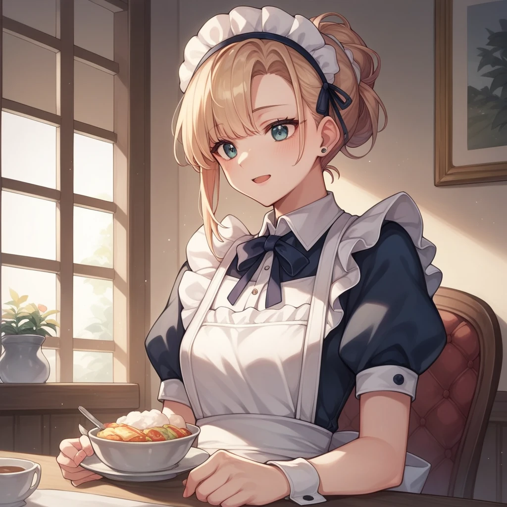 score_9, score_8_superior, score_7_superior (score_9:0.9),score_8_superior,score_7_superior,Anime Style,evaluation_Safety,(PDXL),Maid&#39;s Headdress,lira,Maid clothes,One person,alone,View your viewers,Elf,Medium chest,Black Hair,robot,